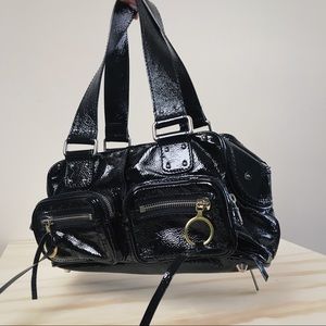 Shiny Black Chloe Satchel